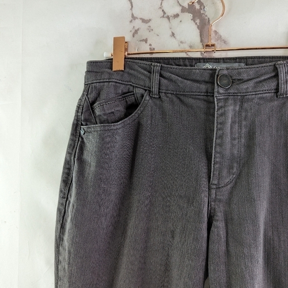 Democracy Pants Women 4 Gray Black Mid Rise Crop Flexcellent Skinny Jeans Cuffed - Picture 2 of 10